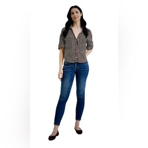 JUDY BLUE Ella Mid Rise Handsand Classic Skinny Jeans Medium Blue Size 30